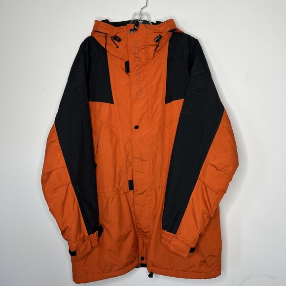 Helly Hansen Jacket Mens XL Orange Black Hooded Ski Helly Tech 3M Thinsulate - Picture 1 of 16